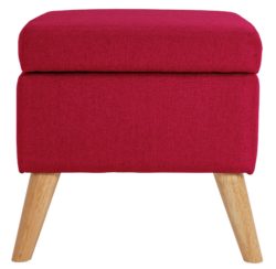Hygena Lexie Fabric Storage Footstool - Red.
